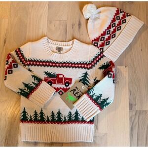 Maximus Rex Toddler Holiday Sweater and Hat Set Size 2T NWT